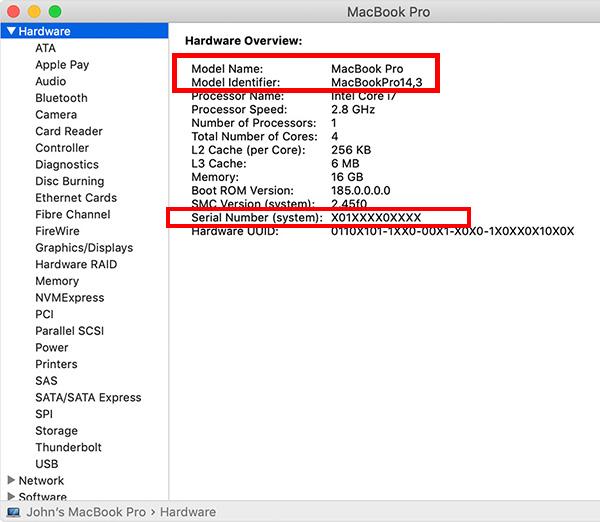 System Information window